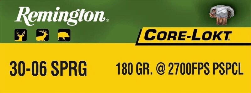 Remington Core-Lokt .30-06 Springfield, 180 Grain Pointed Soft Point Rifle Ammo, 20 Rd