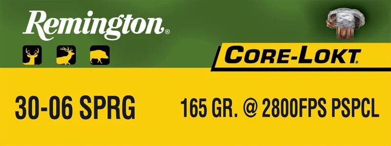 Remington Core-Lokt .30-06 Springfield, 165 Grain Pointed Soft Point Rifle Ammo, 20-Rd