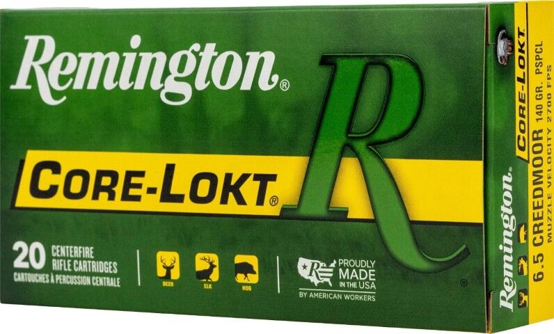 Remington Core-Lokt 6.5 Creedmoor, 140 Grain Pointed Soft Point Rifle Ammo, 20-Rd