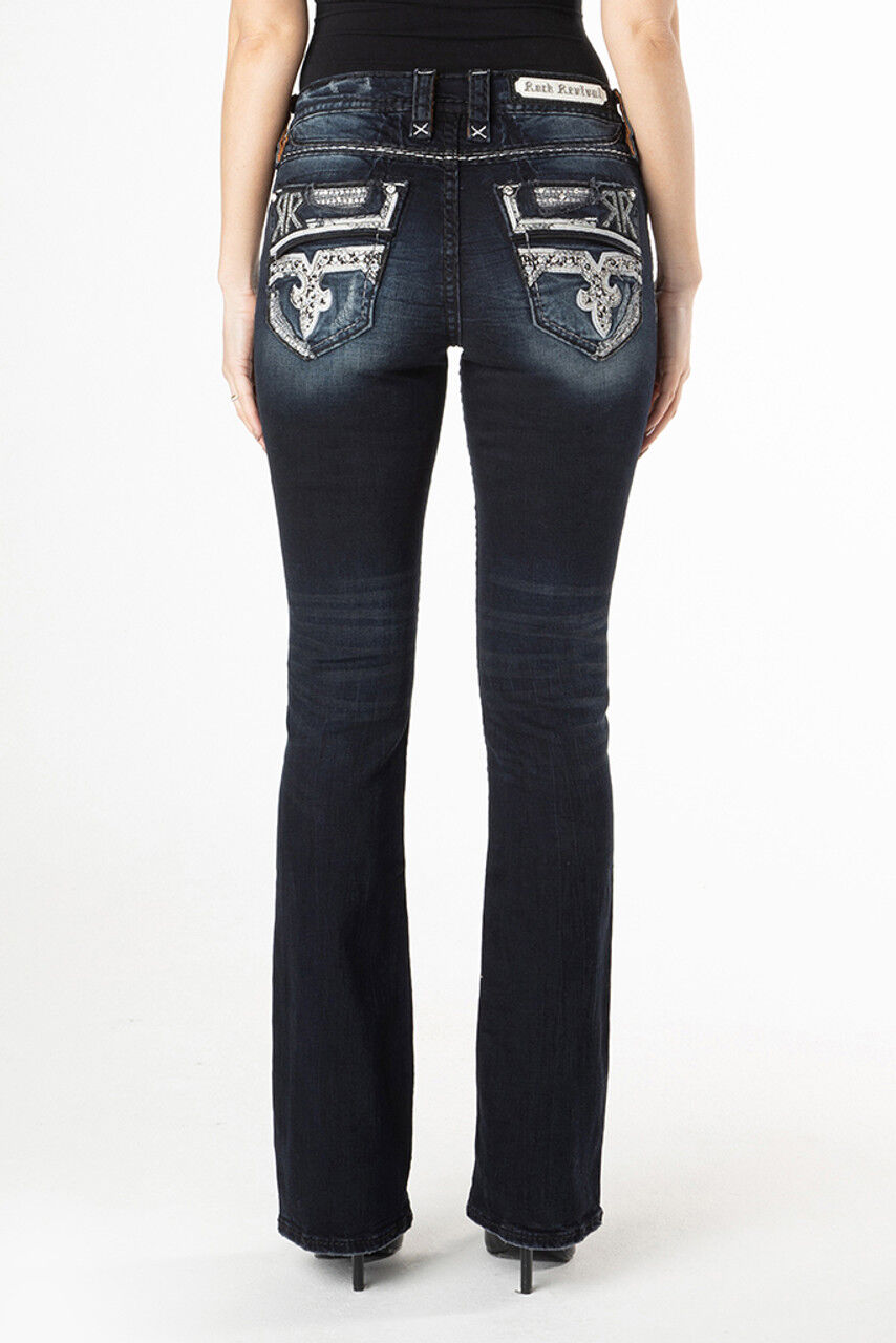 Rock Revival Women's Carose B203 Bootcut Jean in Dark Blue Pants