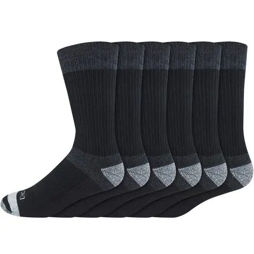 Dickies Men's Dri-Tech Moisture Control Boot Length Socks, 6-Pk