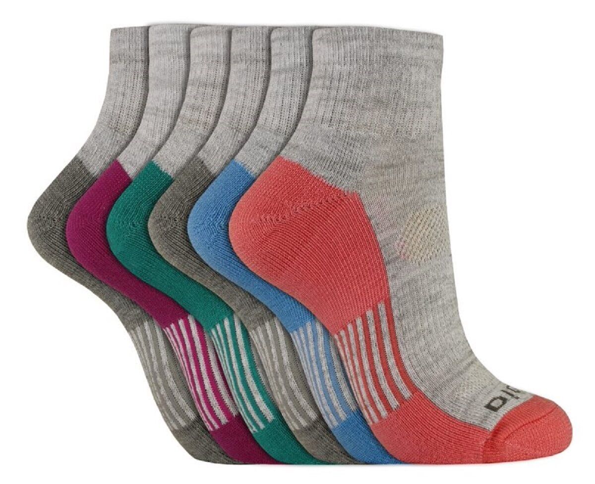 Dickies Women's Dri-Tech Free Run Quarter Socks, 6-Pk