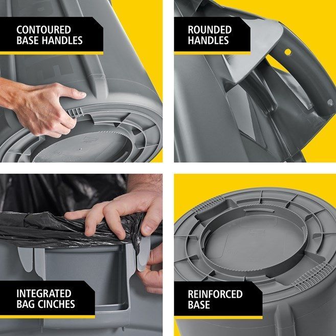 Rubbermaid Vented BRUTE Gray Trash Can, 20-Gal