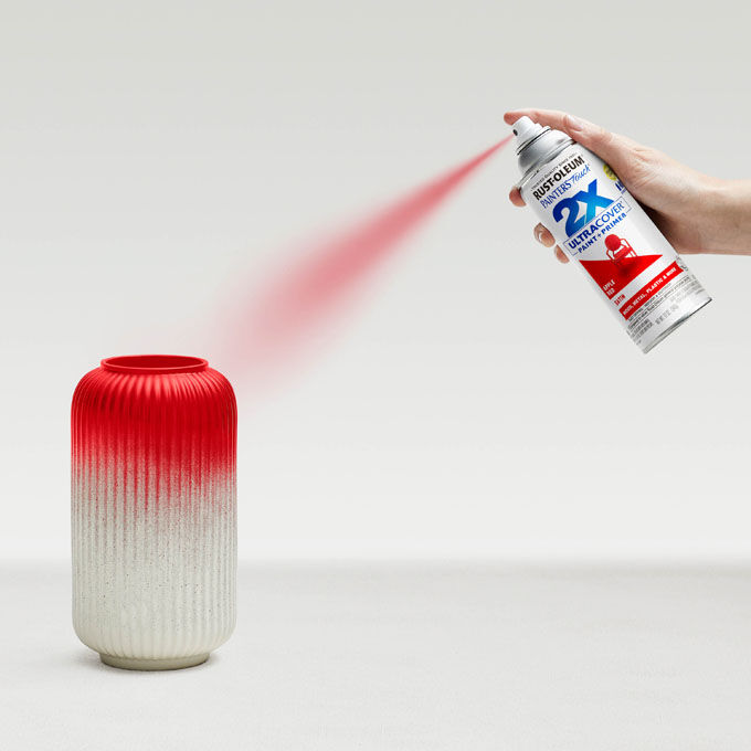 Rust-Oleum Painter's Touch 2X Ultra Cover Spray Paint Satin Apple Red, 12-Oz