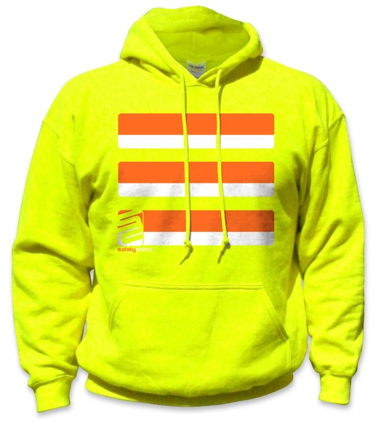 SafetyShirtz Men's Basic Hi-Vis Safety Stripe Hoodie