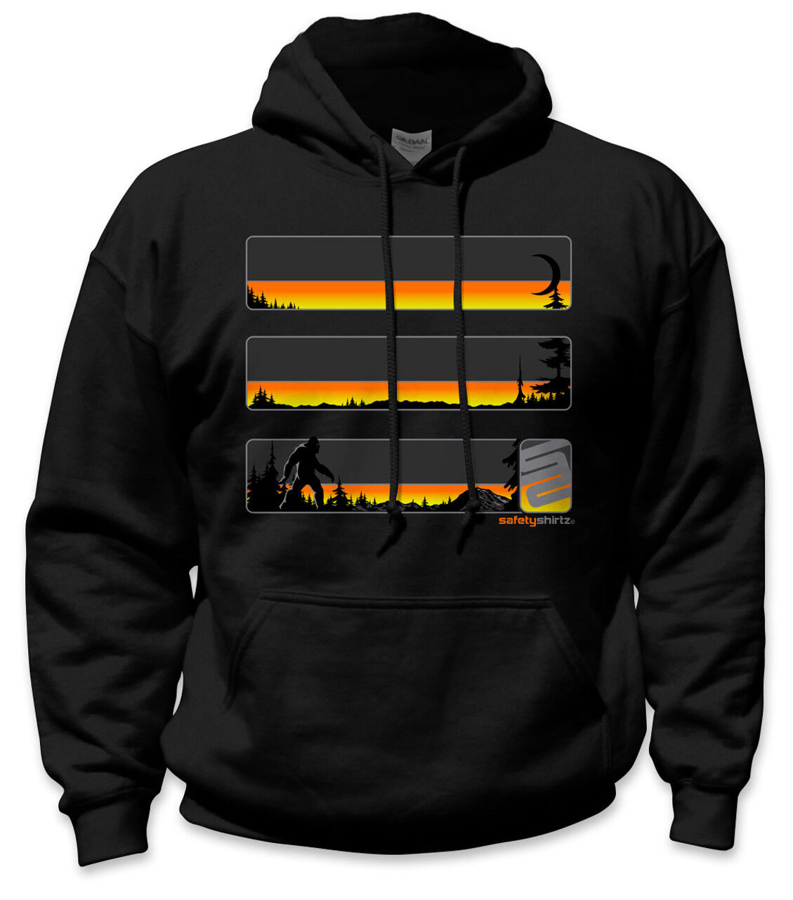 SafetyShirtz Men's Sasquatch Stealth Hi-Vis Safety Stripe Hoodie