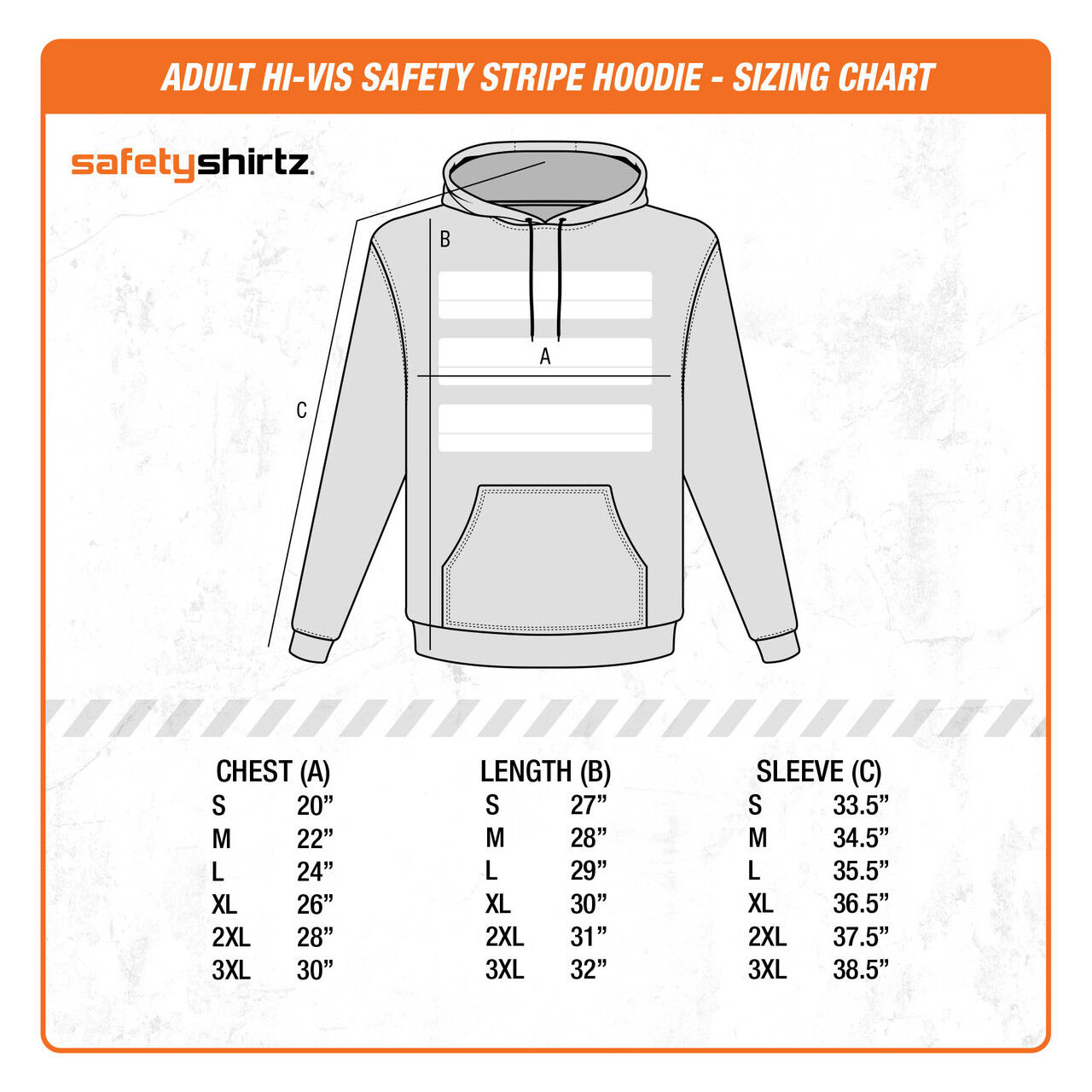 SafetyShirtz Men's Topo Hi-Vis Safety Stripe Hoodie