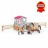 Schleich Horse Club Horse Stall With Arab Horses And Groom 26-Piece Educational Playset
