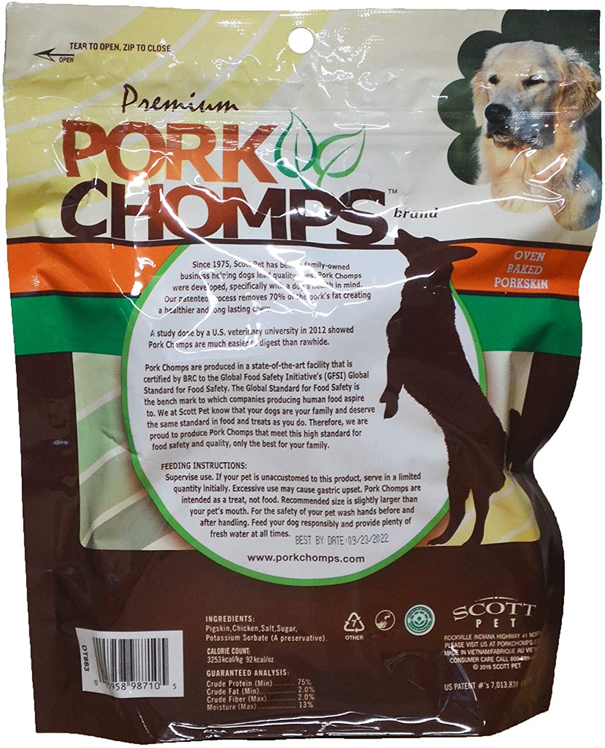 Pork Chomps Pressed Rings with Real Chicken, 2.5-In, 8-Ct