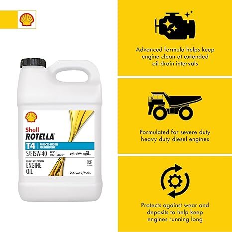 Shell Rotella T4 15W-40 Diesel Oil, 2.5-Gal