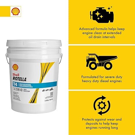 Shell Rotella T4 15W-40 Diesel Oil, 5-Gal