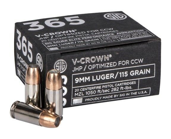9 mm 115 grain Elite V-Crown 365 JHP