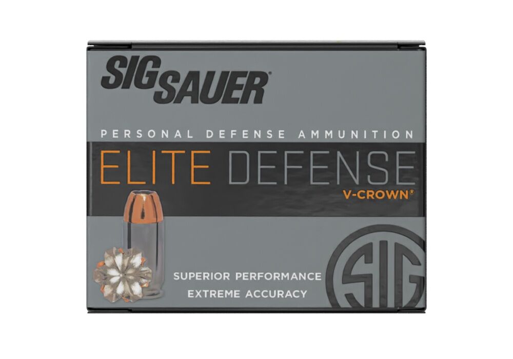 Sig Sauer Elite Defense V-Crown 9mm, 115 Grain Jacketed Hollow Point Pistol Ammo, 20-Rd