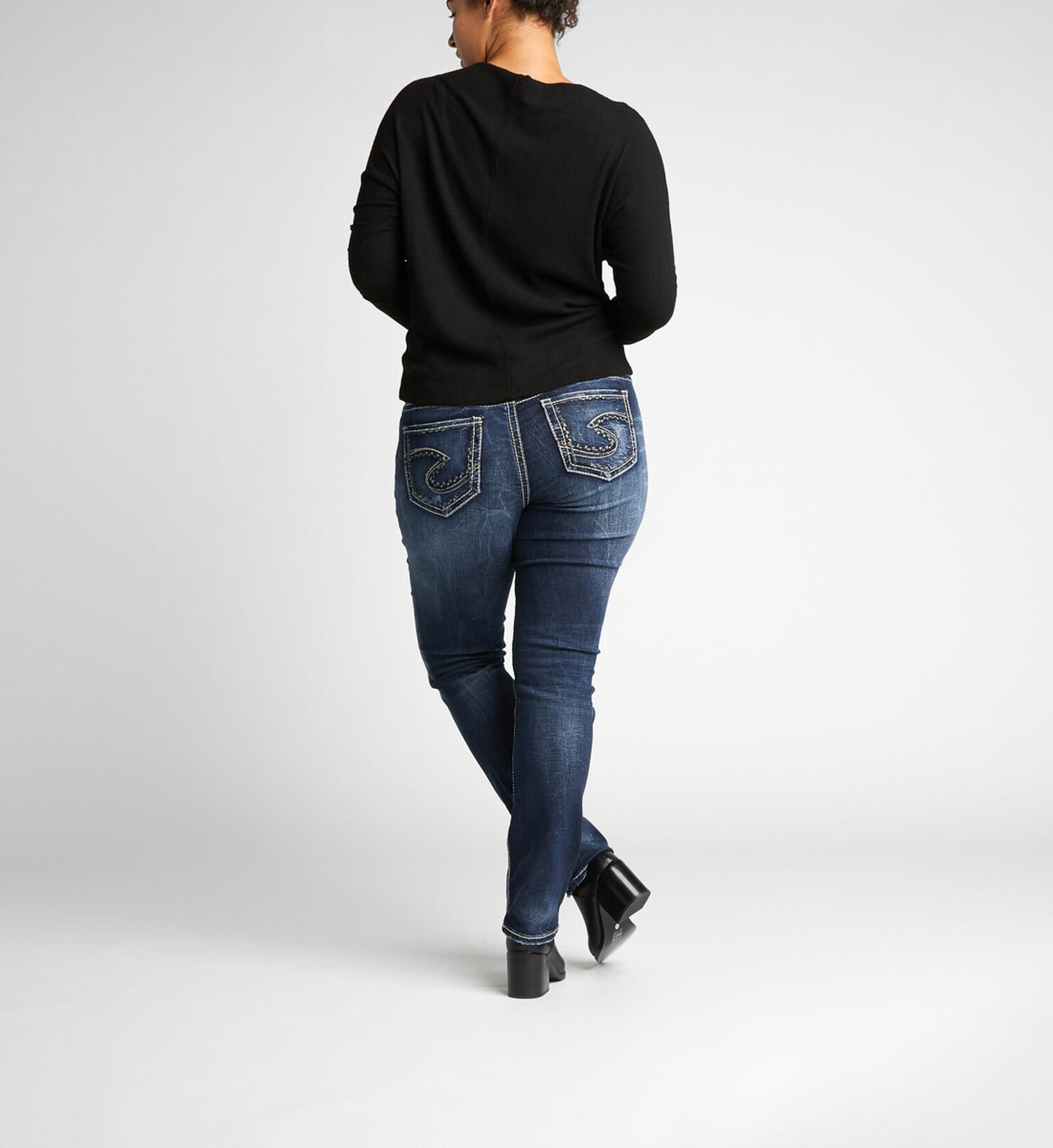 Silver Jeans Co. Women's Suki Mid Rise Straight Leg Jeans