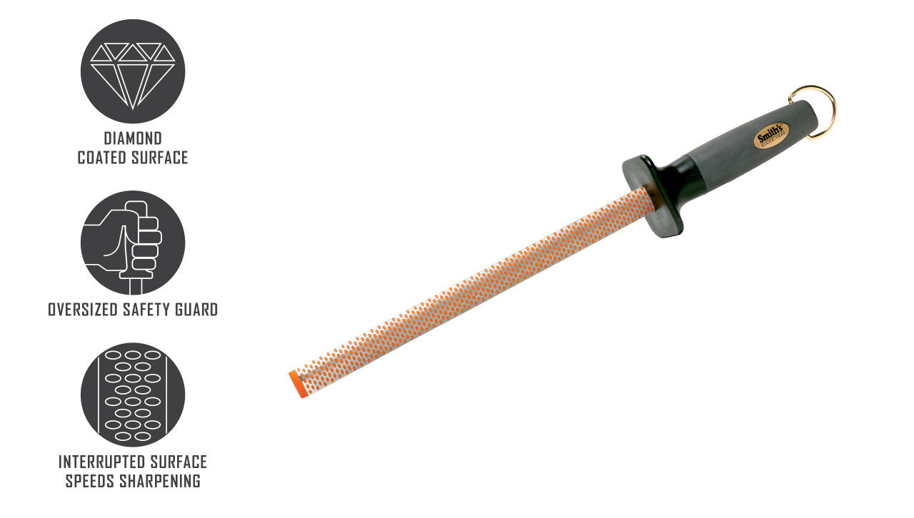 Smith's 10-In Oval Diamond Sharpening Rod