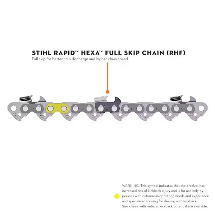 STIHL Rapid Hexa Saw Chain 33 RHF, 3/8 in. Pitch, .050 Gauge, 84-DL