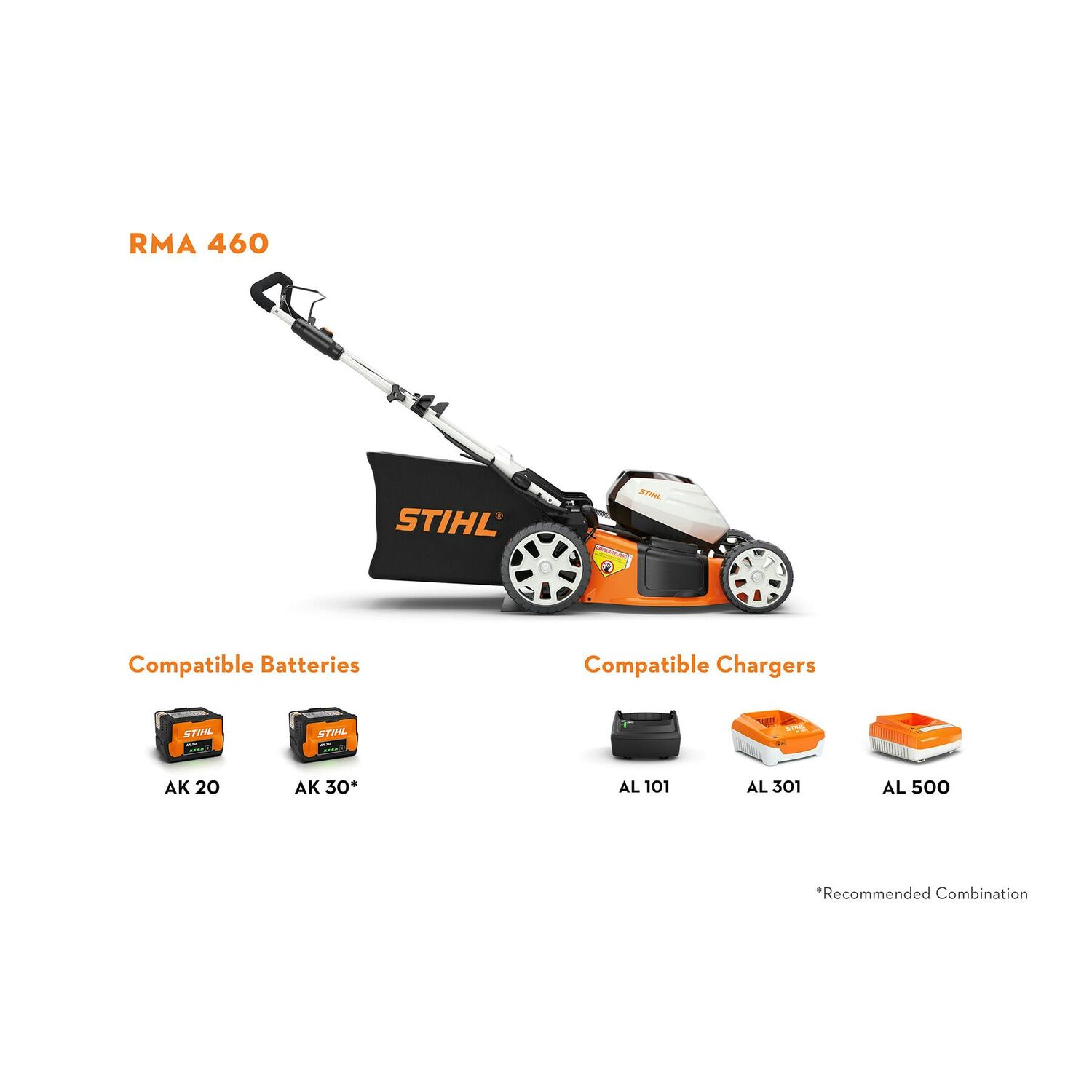 STIHL RMA 460 19-In Battery Powered Walk Behind Push Lawn Mower