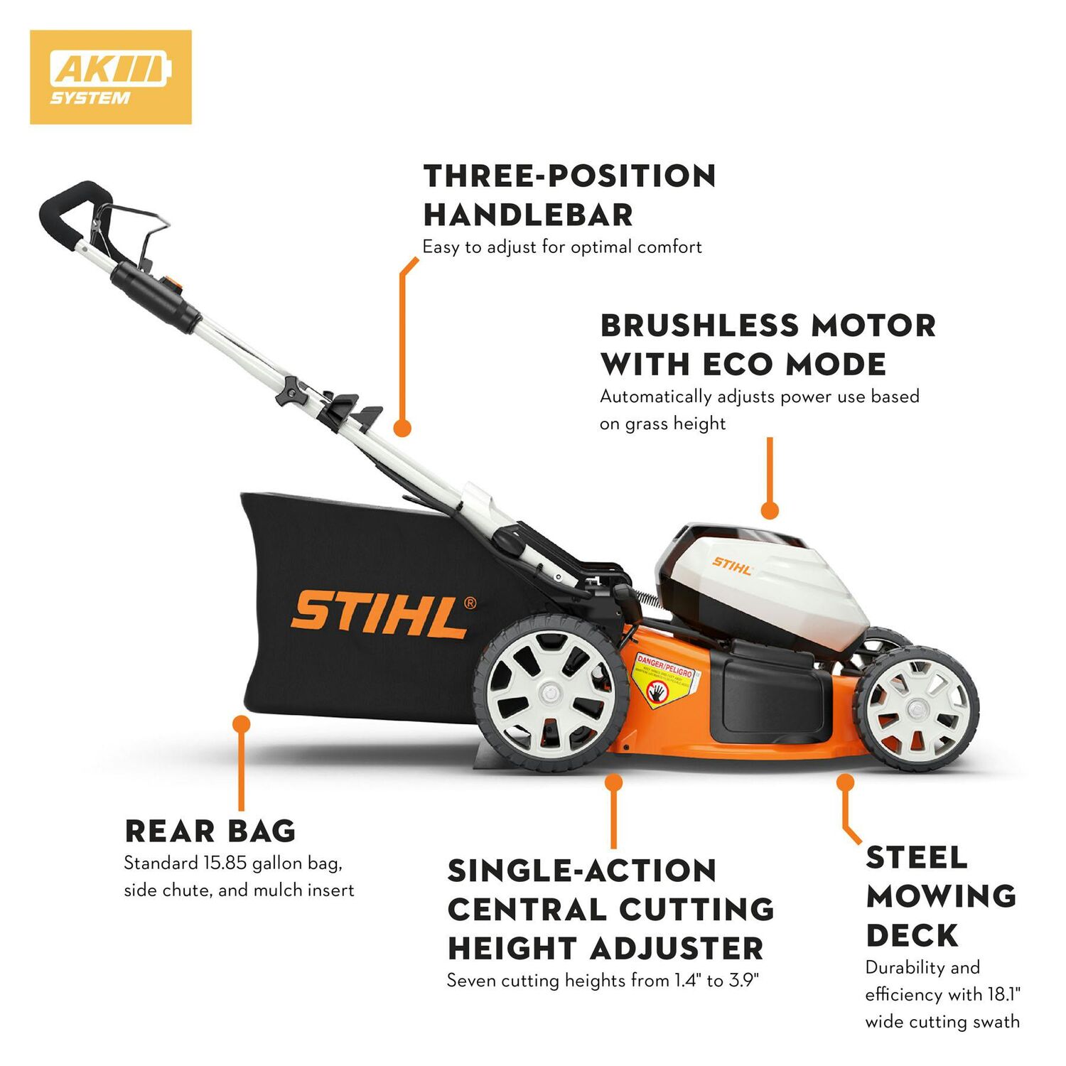 STIHL RMA 460 19-In Battery Powered Walk Behind Push Lawn Mower