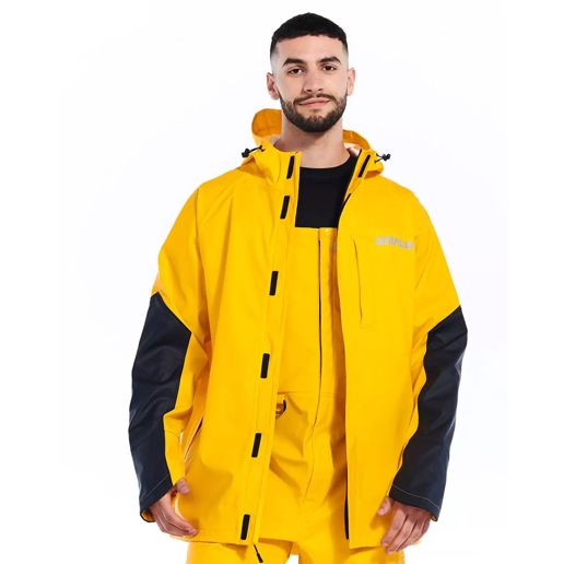 CAT Men's Longshore Waterproof Rain Jacket in Yellow