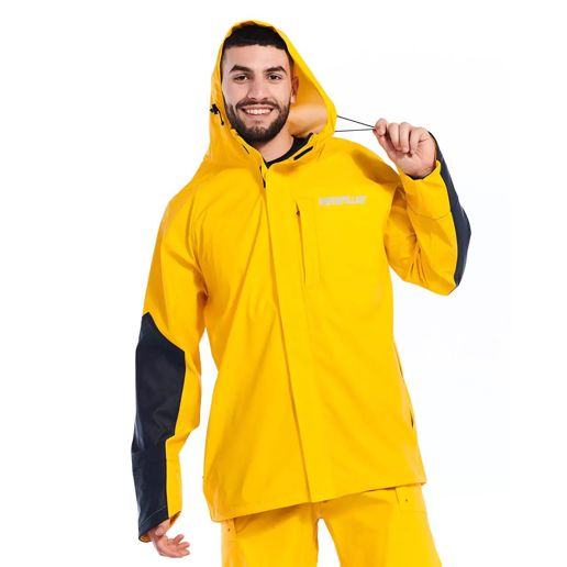 CAT Men's Longshore Waterproof Rain Jacket in Yellow