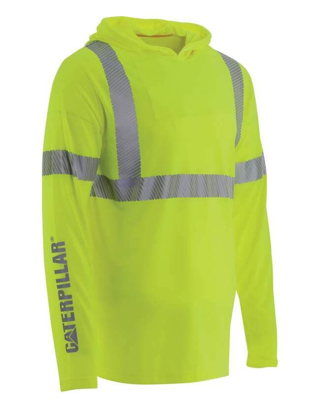 CAT Men's High Visibility Hooded Banner Long Sleeve Tee