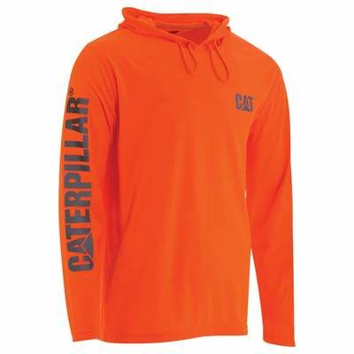 CAT Men's Hivis UPF Hooded Banner Long Sleeve Tee