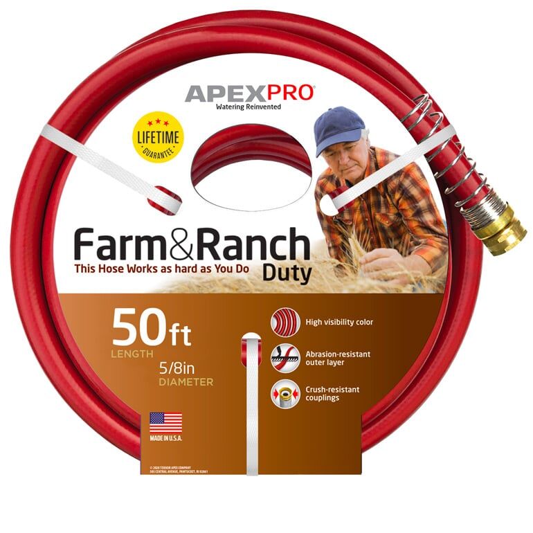 Teknor Apex Commercial Farm & Ranch Duty Hose, 5/8-In x 100-Ft