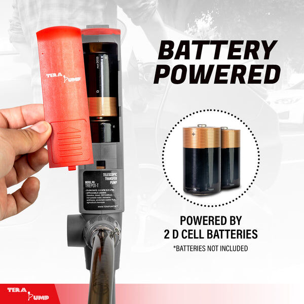 Tera Pump Telescopic Battery Powered Fuel Pump, 2.6-Gpm