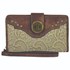 Justin Women's Open Face Lace Accented Lock Wallet in Brown/Cream