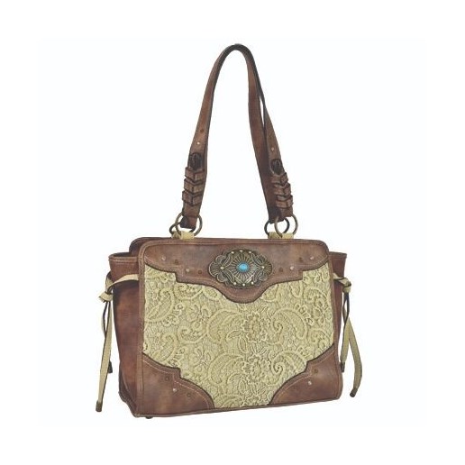 Justin Women's Lace Accented Satchel in Cream