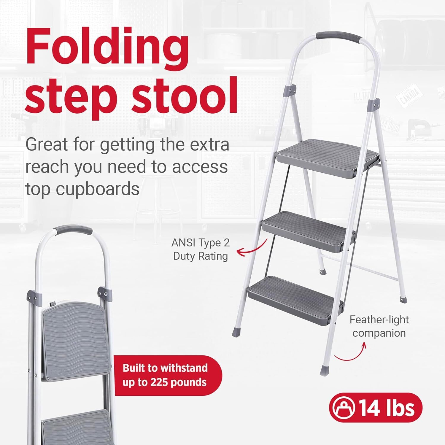 Rubbermaid 3 Step Folding Step Stool