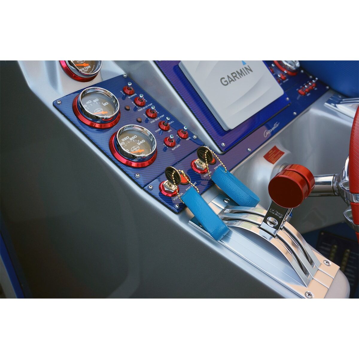 Hardline Products Blue Vinyl Dipped Floating Boating Key Chain, 3-Pk