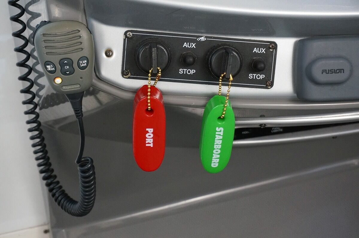 Hardline Products Blue Vinyl Dipped Floating Boating Key Chain, 3-Pk