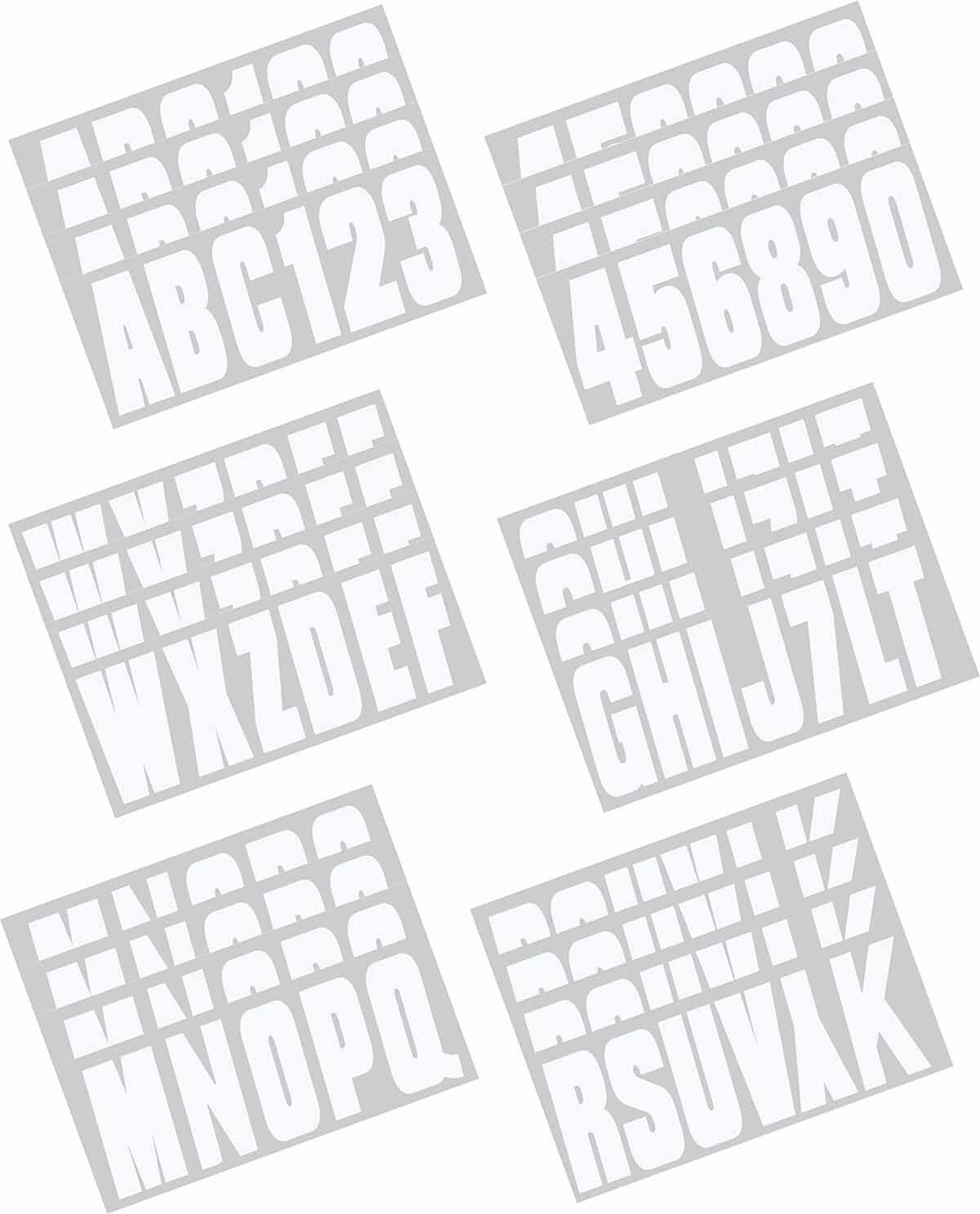 Hardline Products Solid White Boat Lettering Registration Kit, 3-In