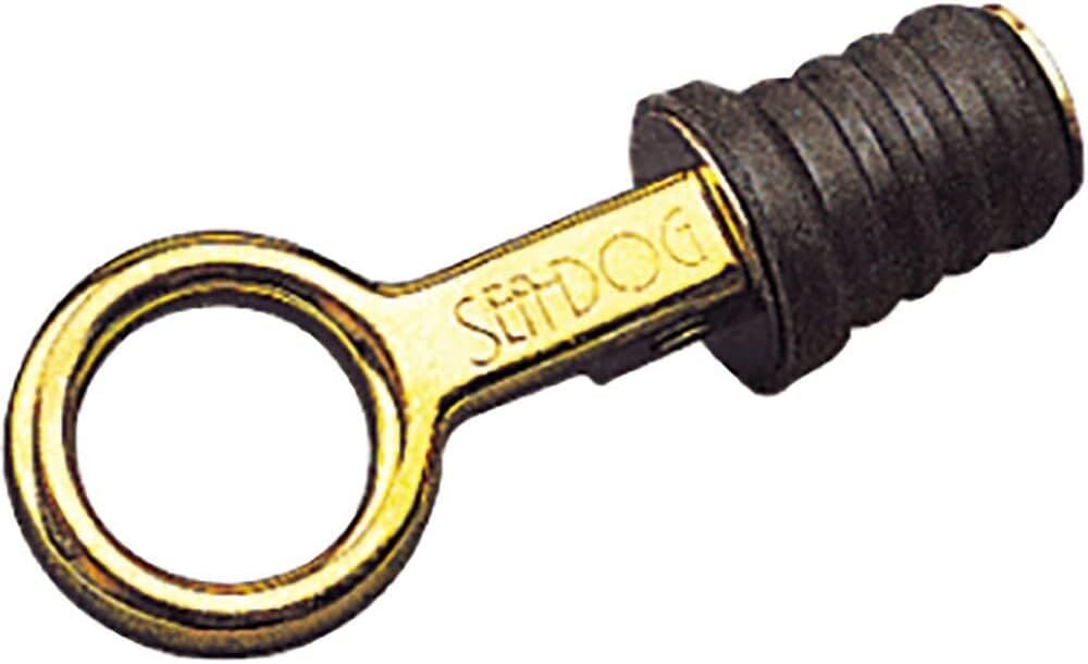 Sea-Dog Brass Snap Handle Drain Plug, 1-In x 1 1/4-In