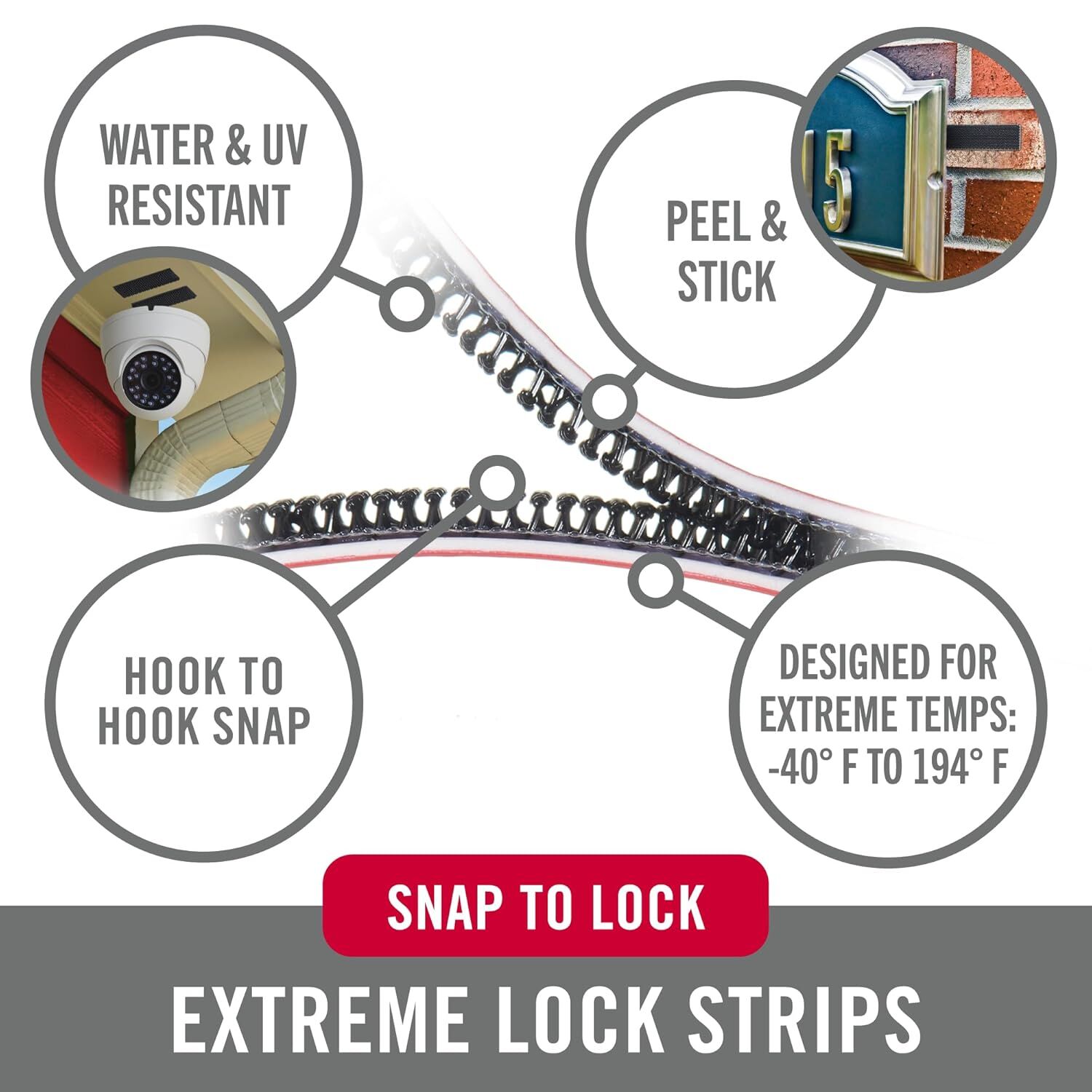 Velcro Extreme Lock Mounting Strips, 3-In x 1-In, 4-Pk