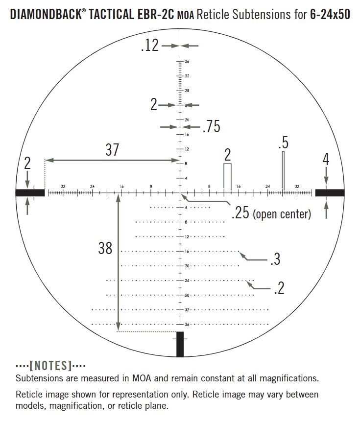 Vortex Diamondback Tactical 6-24x50mm EBR-2C (MOA) Riflescope