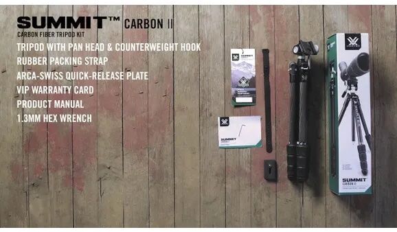 Vortex SUMMIT Carbon II Fiber Tripod + Pan Head