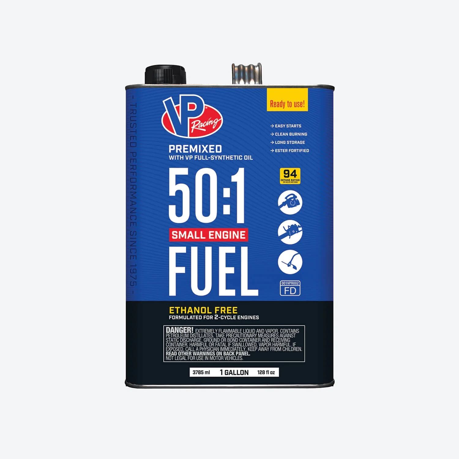 VP Racing 50:1 Fuel Mix: Premixed Ethanol-Free Gas, 1-Gal
