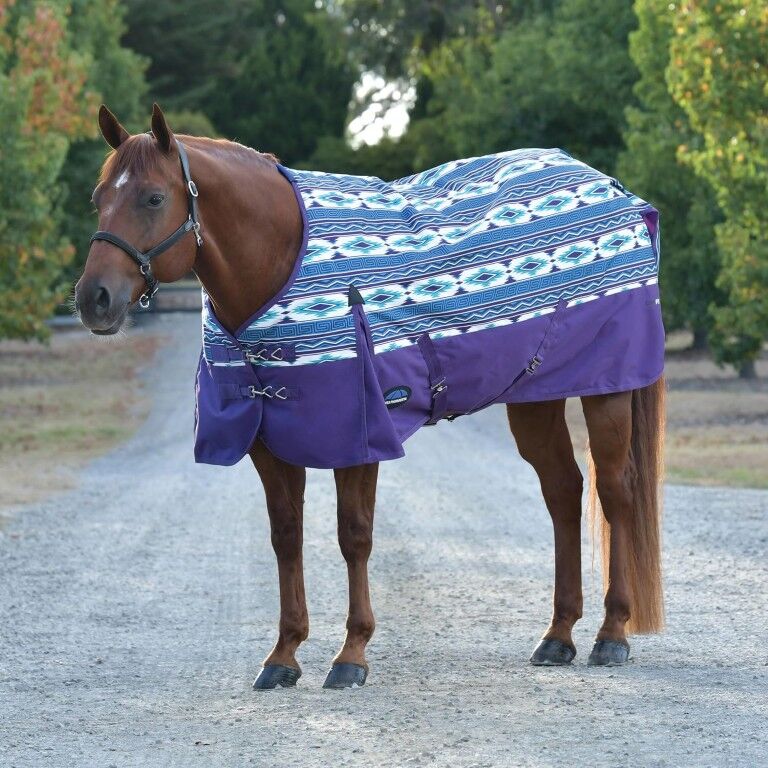Weatherbeeta ComFiTec Essential Turnout Purple Navajo Print Horse Blanket, 220-g, 78-In