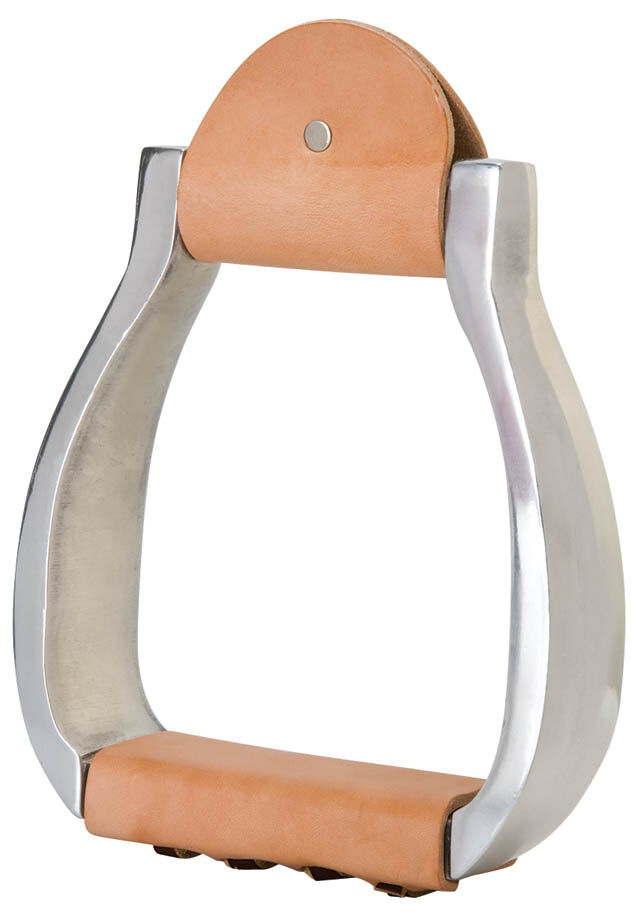 ALUMINUM VISALIA STIRRUPS W LTHR