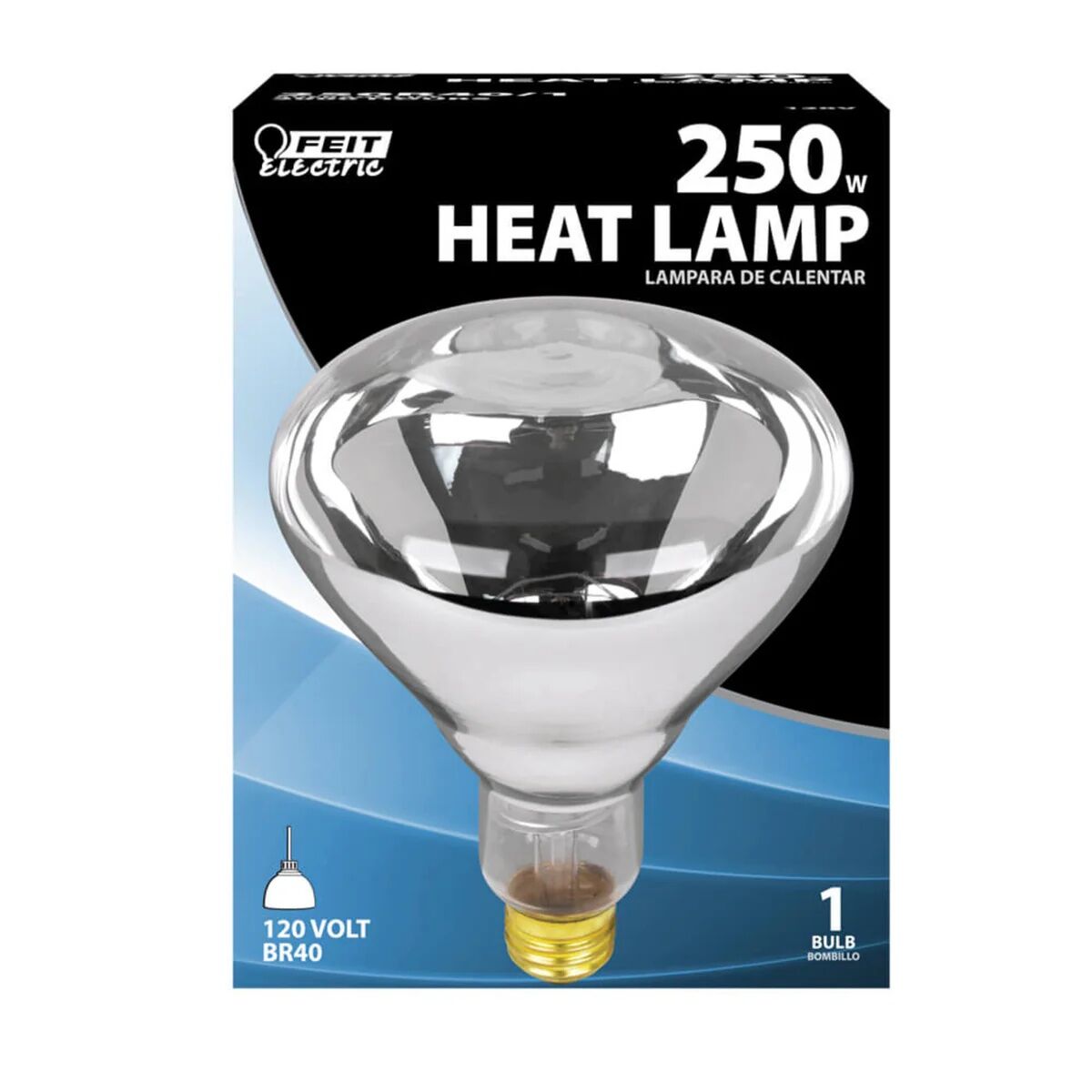 Feit Electric BR40 250W Clear Dimmable Incandescent Heat Lamp Reflector Bulb