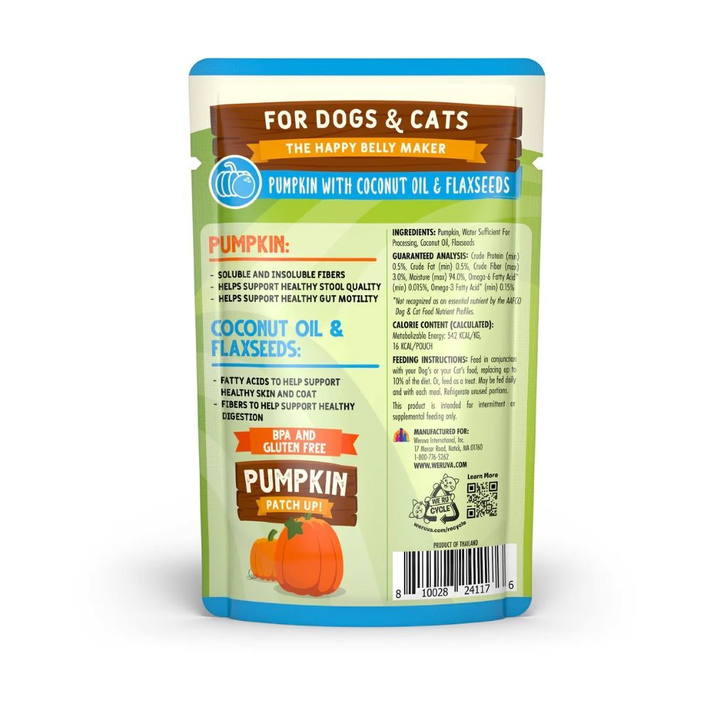 Weruva Pumpkin Patch Up Pumpkin with Coconut Oil & Flaxseeds Dog & Cat Food, 1.05-Oz