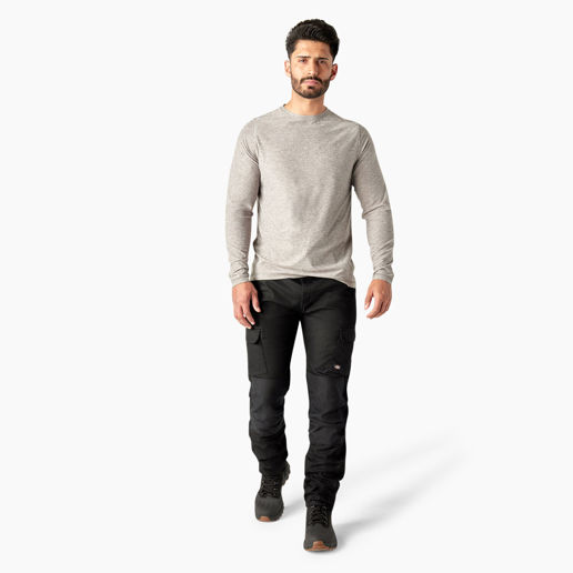 Dickies Men's Temp-iQ 365 Regular Fit Double Knee Tapered Duck Pants in Rinsed Black