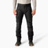 Dickies Men's Temp-iQ 365 Regular Fit Double Knee Tapered Duck Pants in Rinsed Black