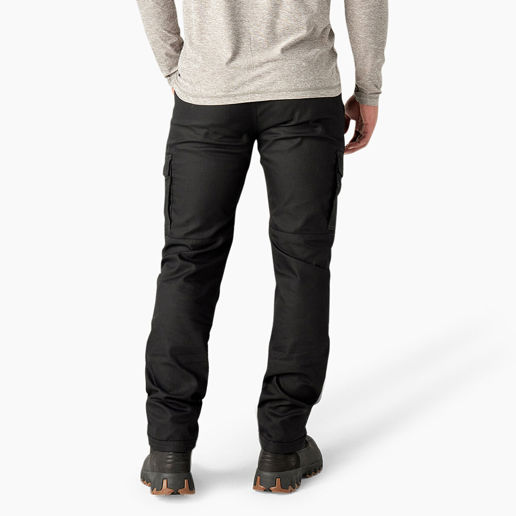 Dickies Men's Temp-iQ 365 Regular Fit Double Knee Tapered Duck Pants in Rinsed Black