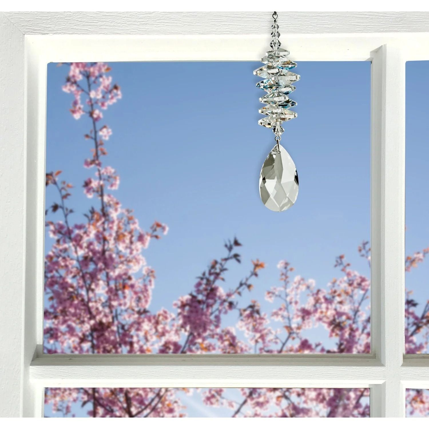 Woodstock Chimes Crystal Ice Cascade Suncatcher Almond