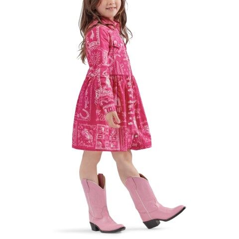 Wrangler Girl's Wrangler X Barbie Shirt Dress in Pink