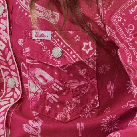 Wrangler Girl's Wrangler X Barbie Shirt Dress in Pink