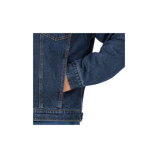 Wrangler® Men's Blanket Lined Denim Jacket in Storm Blue